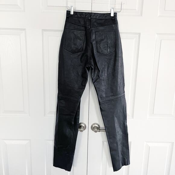 Limited Edition Vintage Black Leather Slim Pants - Picture 8 of 10